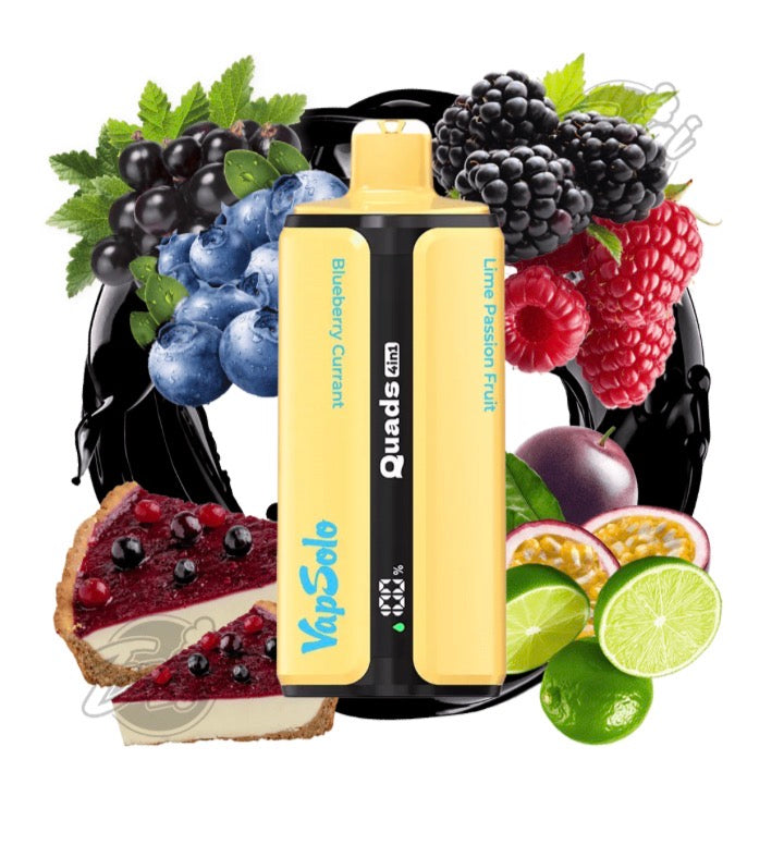 VAPSOLO QUADS – BLUEBERRY CURRANT & CHEESE CAKE & BLACKBERRY RED RASPBERRY & LIME PASSION FRUIT #12