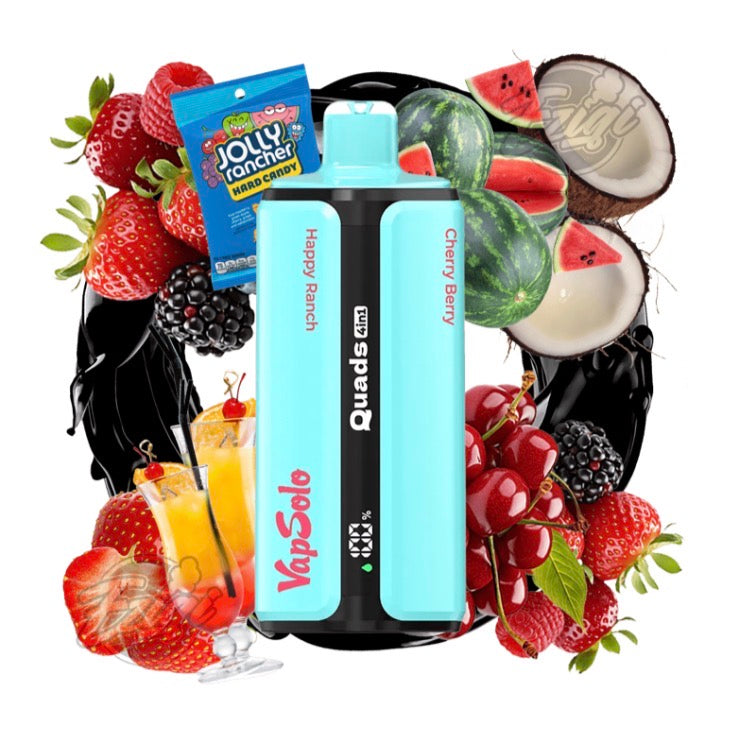 VAPSOLO QUADS – HAPPY RANCH & SEX ON THE BEACH & WATERMELON COCONUT & CHERRY BERRY #11